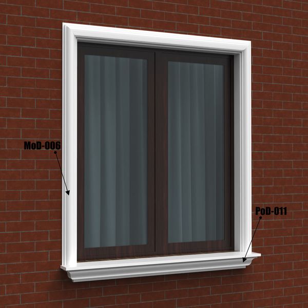 Готове Рішення обрамлення віконних проємів фасадним декором One Decor, фасадний декор, модель 002 700002 фото