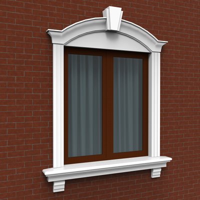 Готове Рішення обрамлення віконних проємів фасадним декором One Decor, фасадний декор, модель 009 700009 фото