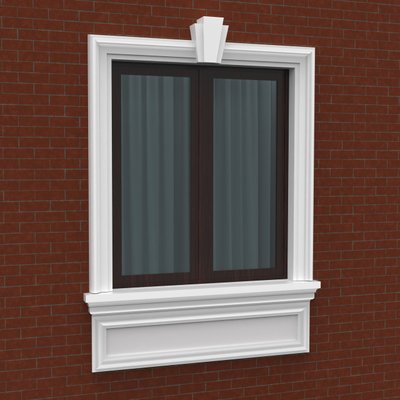 Готове Рішення обрамлення віконних проємів фасадним декором One Decor, фасадний декор, модель 017 700017 фото